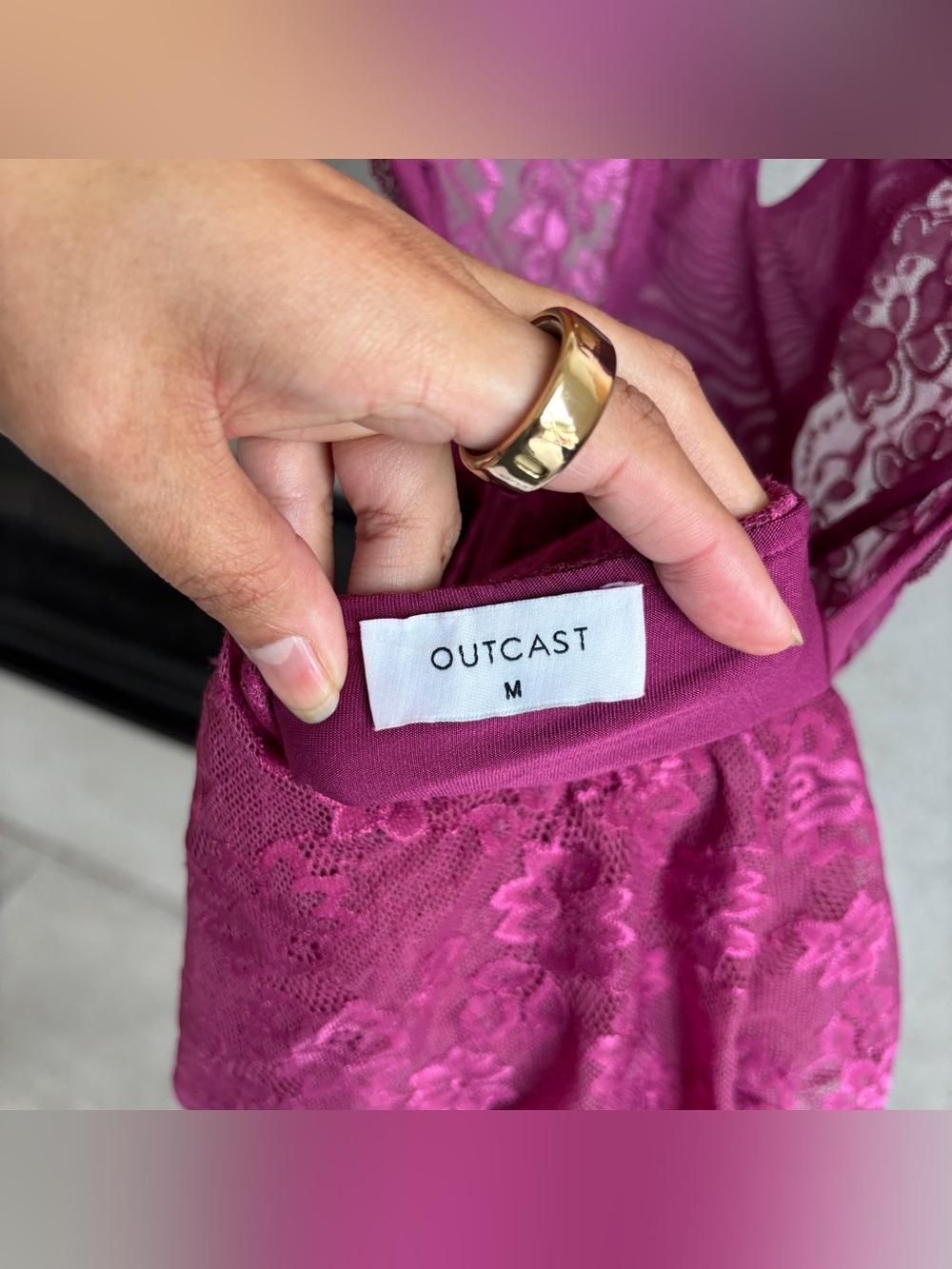 Outcast Purple Lace Ruffle Mini Dress, Size M - Picture 11 of 11